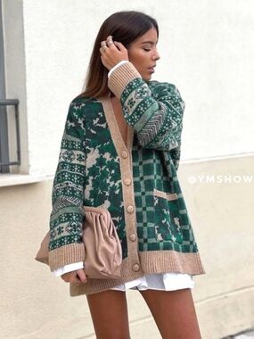 NWT Zara Jacquard Cardigan | Sz M